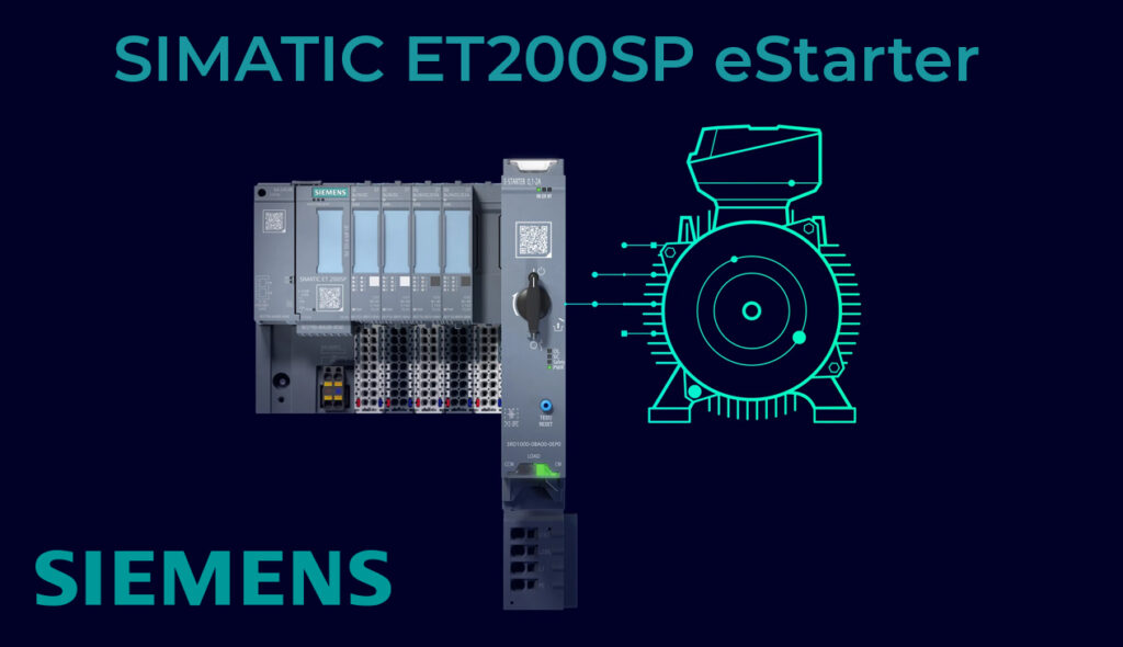 A Siemens SIMATIC ET 200SP eStarter modular device designed for motor control and automation applications.