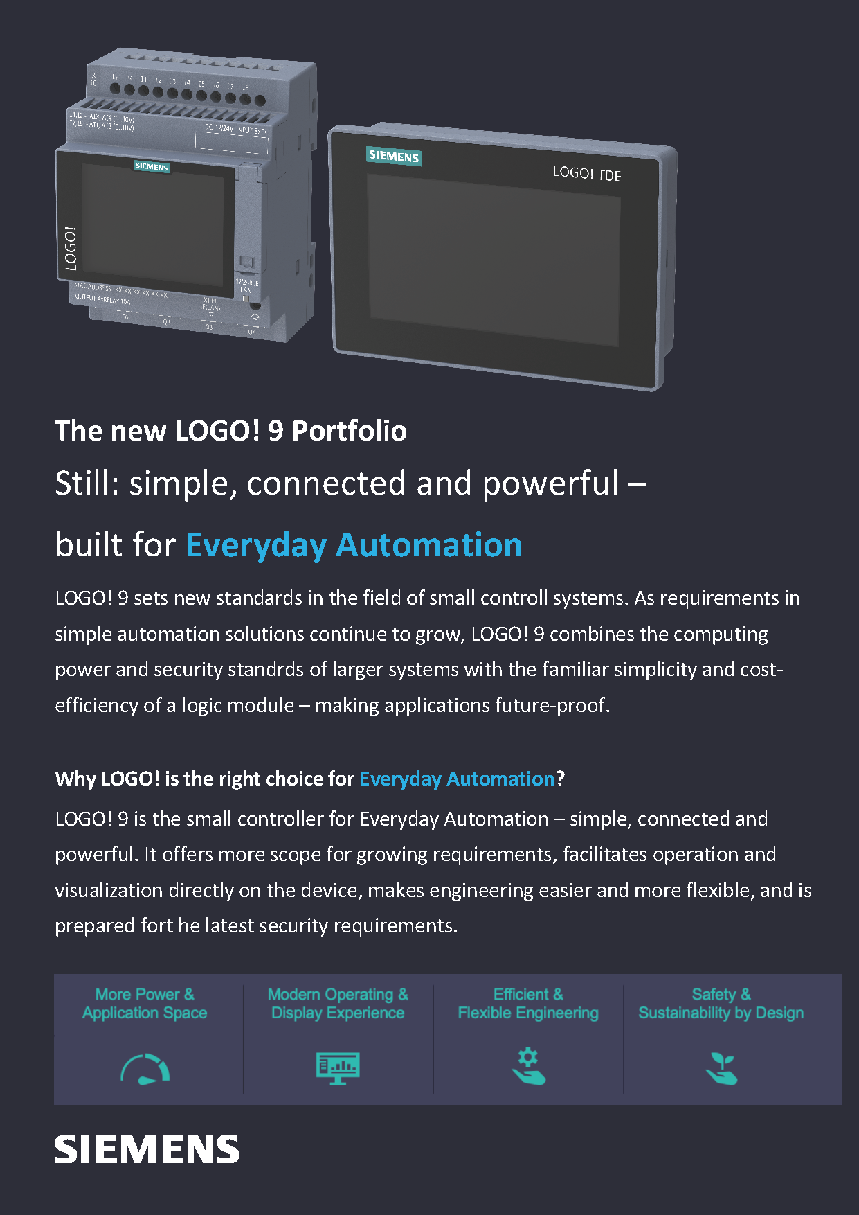Siemens LOGO! 9 PLC for Everyday Automation